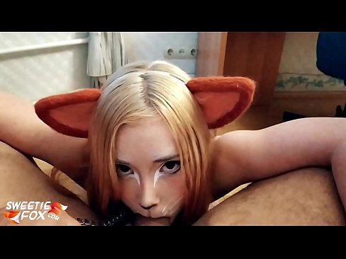 ❤️ Kitsune inomedza mboro uye nekukandira mumuromo make ❤️  ❤